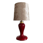 Lampe de chevet pied balustre rouge