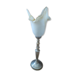 Lampe chevet salon mtal tulipe pte verre ancien vintage