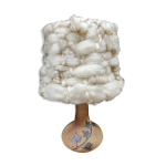Lampe de chevet et son abat jour vintage ceramique dcor herbier