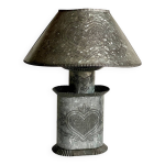 Lampe coeur zinc vintage