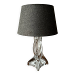 Lampe en cristal et abat - jour gris fonc