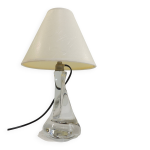 Lampe en cristal baccarat vintage pied sculpt, abat - jour papier lg