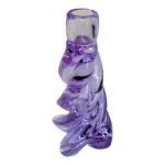 Lampe en cristal de sèvres signé torsade violet pied Lampe en cristal de sèvres signé torsade violet pied