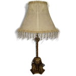 Lampe dorée à pied doré aux trois éléphants Lampe dorée à pied doré aux trois éléphants