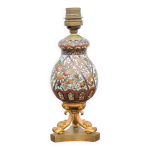 Lampe mail cloisonn pied bronze dauphin, lampe napolon iii, lampe  poser