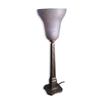 Lampe fonte d'acier 1920 sign de la maison brousseval et tulipe muller et frere non signe