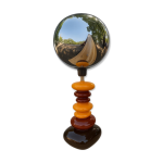 Lampe galet, abat - jour chrom