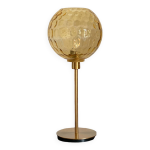 Lampe  poser avec un globe ancien vintage dor, remont sur un pied dor
