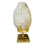 Lampe  poser globe art dco skyscraper et pied dor