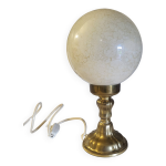 Lampe globe oeuf craquel  poser, vintage, 1960 - 70