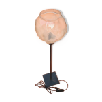 Lampe à poser grande lampe sur tige métal vieilli globe boule à collerette Lampe à poser grande lampe sur tige métal vieilli globe boule à collerette