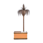 Lampe italienne hollywood regency en forme de palmier en laiton et bois avec armoire