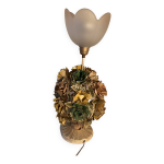 Lampe italienne mtal fleurs vintage 70 s