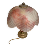 Lampe kaelle abat jour pte de verre pied laiton
