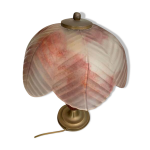 Lampe kaelle abat jour pte de verre pied laiton