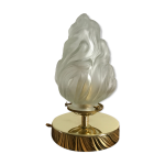 Lampe  poser en laiton et globe flambeau vintage