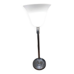 Lampe mazda 1930 métal chromé, et verrine opaque Lampe mazda 1930 métal chromé, et verrine opaque
