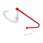 Lampe memphis milano, rouge et blanche, 1980's italie