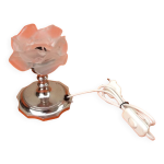 Lampe à poser métal chromé tulipe en forme de rose / verre opaque epoque art déco Lampe à poser métal chromé tulipe en forme de rose / verre opaque epoque art déco