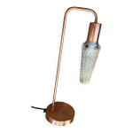 Lampe  poser en mtal et tulipe en verre vintage