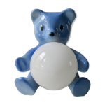 Lampe nounours en c�ramique et opaline, ann�es 70