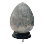 Lampe ovode vintage franaise des annes 1970 - design en verre opalin marbr