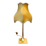 Lampe parville (lon, 1830 - 1885), pied en bronze xix avec abat - jour tissu