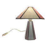 Lampe en p�te de verre blanche et rose