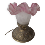 Lampe  poser en pte de verre et bronze