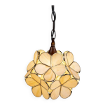 Lampe pendante tiffany 21x21x17 / 90 cm beige verre fleur lampe de table � manger