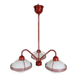 Lampe pendentif vintage rouge de l'�re spatiale / lustre (stilnovo) sputnik