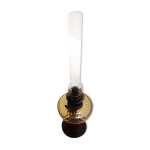 Lampe  ptrole vintage  mche et rservoir en verre teint