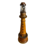 Lampe phare marin vintage en bois