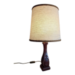 Lampe pied en bois avec abat - jour conique Lampe pied en bois avec abat - jour conique