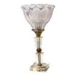 Lampe  poser pied cristal tulipe verre holophane vintage