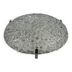 Lampe plafonnier encastr en verre ice design space age annes 1960 et 1970