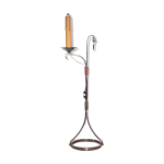 Lampe de plancher fer forgé ryckaert jp, lampadaire fer forgé et cuir, lampe de salon, 60's Lampe de plancher fer forgé ryckaert jp, lampadaire fer forgé et cuir, lampe de salon, 60's