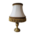 Lampe r�tro chic bronze abat - jour pagode � franges, 1950