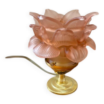 Lampe  poser rose en pte de verre vintage