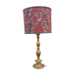 Lampe de salon bronze abat - jour cylindrique lin cration unique