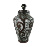 Lampe de salon, fer forg et verre souffl