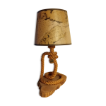 Lampe avec son abat - jours motif carte des annes 60 vintage