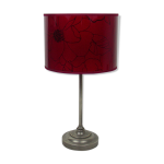 Lampe sur pieds ancienne rouge en laiton nickelé socle plomb Lampe sur pieds ancienne rouge en laiton nickelé socle plomb