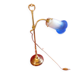 Lampe sur pied en laiton tulipe pate de verre