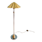 Lampe sur pied en mtal chrom et laiton