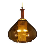 Lampe � suspension en verre, design danois, ann�es 1970, production : danemark