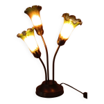 Lampe de table  3 tulipes en pte de verre