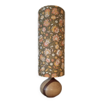 Lampe de table bois tourné, abat jour tissu fleurs vintage Lampe de table bois tourné, abat jour tissu fleurs vintage