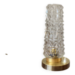 Lampe de table bureau chevet vintage tulipe verre ancien et pied en laiton