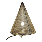 Lampe de table conique fil inox, vintage 80's